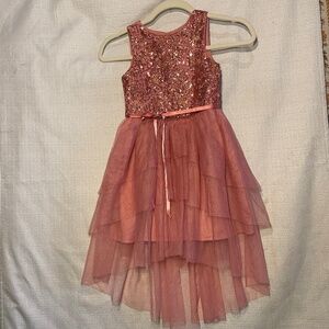 Sparkling Pink Layered Kids Dress